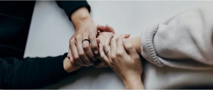 Portrait holding hands