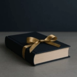 closed book with ribbon