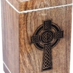 Wooden Urn with Celtic Cross